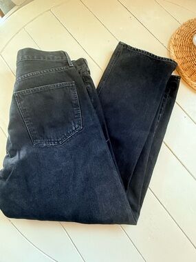 Agolde Black Washed Straight-Leg Jeans